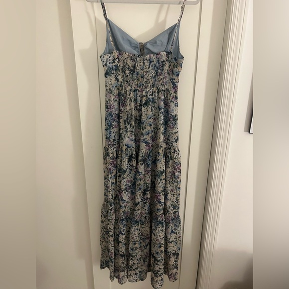 BRANDY FLORAL CINCHED FRONT CUTOUT MAXI DRESS - Picture 2 of 4